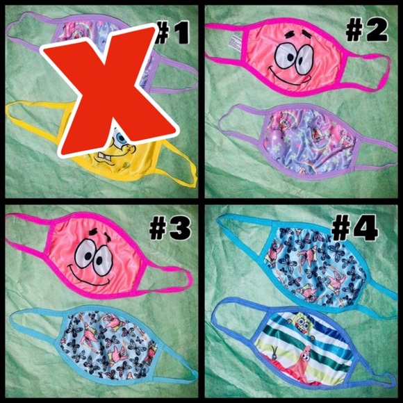 SpongeBob Squarepants | Other | 2 X Kids Spongebob Face Masks | Poshmark